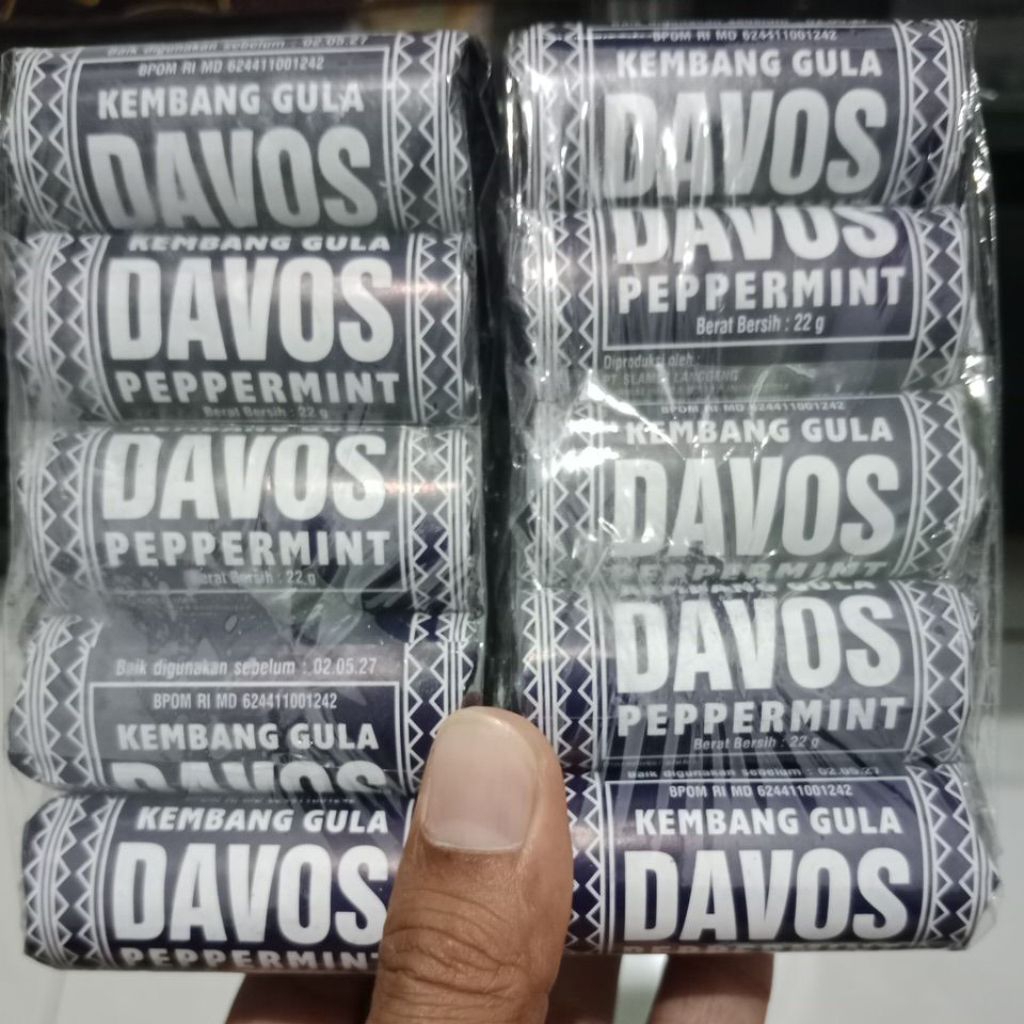 Davos peppermint, permen davos, kembang gula