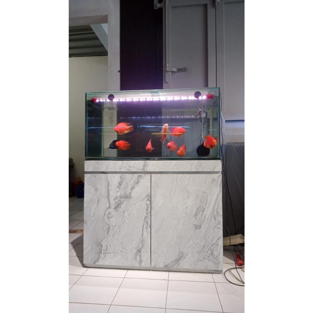 Custom Aquarium Kaca Asahi | Bisa Desain & Ukuran Bebas | Full Set / Aquarium / Kabinet