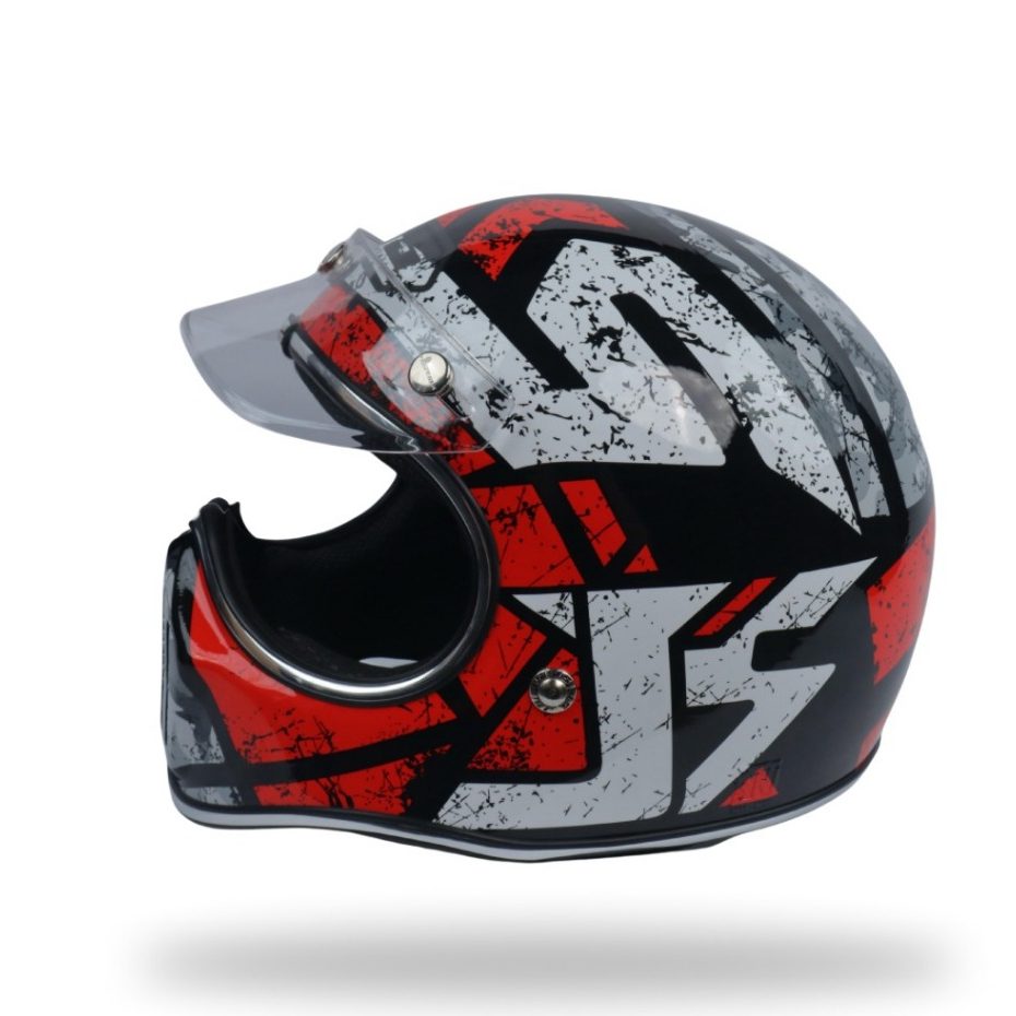 Helm JS Cakil Dewasa Motif Cross Over - Full Face Helmet Cowok Jadi Makin Keren [SUDAH SNI]/HELM COW