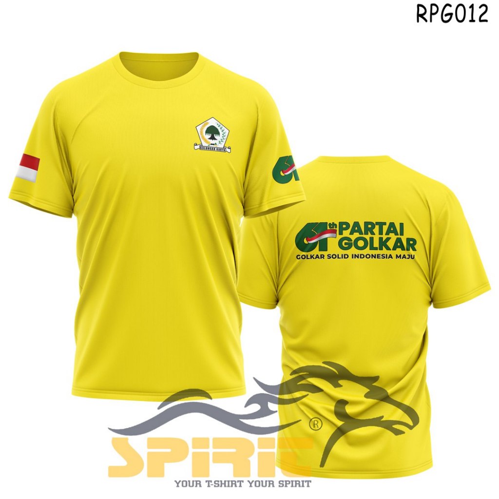 KAOS HUT PARTAI GOLKAR KE 64 Th ALL SIZE JUMBO LENGAN PENDEK KAOS GOLKAR 64th COTTON COMBED 24S