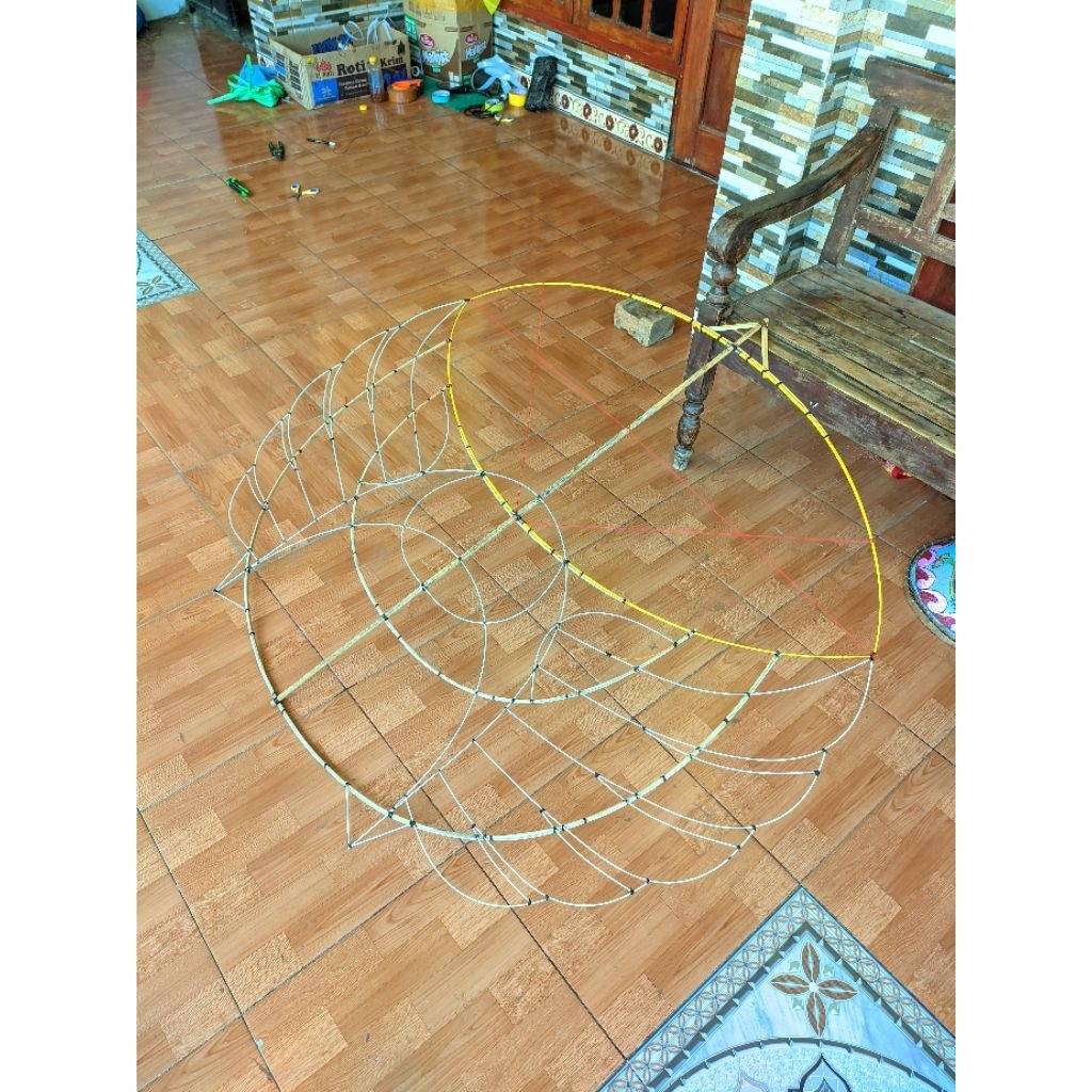 Layangan Ram raman Full Fiber 2 meter sendaren mika