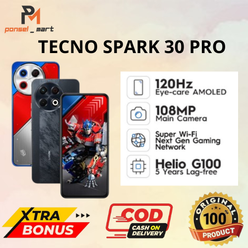 TECNO SPARK 30 PRO 8/256GB - FULLSET  BERGARANSI