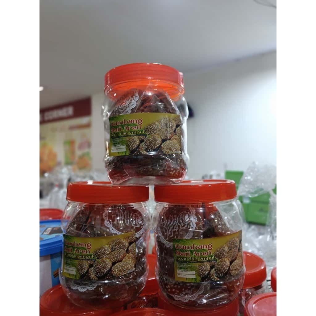 Kue Gambang Sari Aren Wijen Isi 12pcs Toples - Roti Jadul Asli Betawi Asli Lezat dan Empuk - KUE GAM