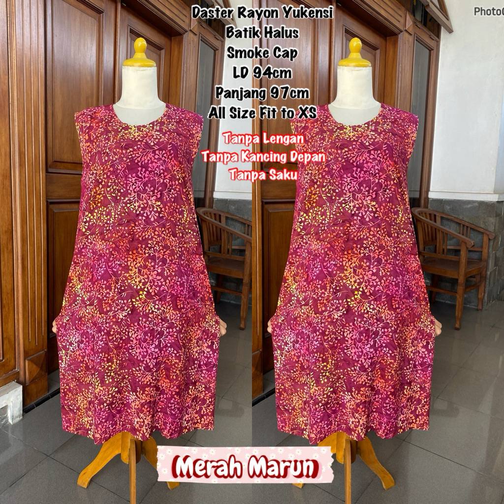 DASTER YUKENSI RAYON BATIK HALUS SMOKE CAP