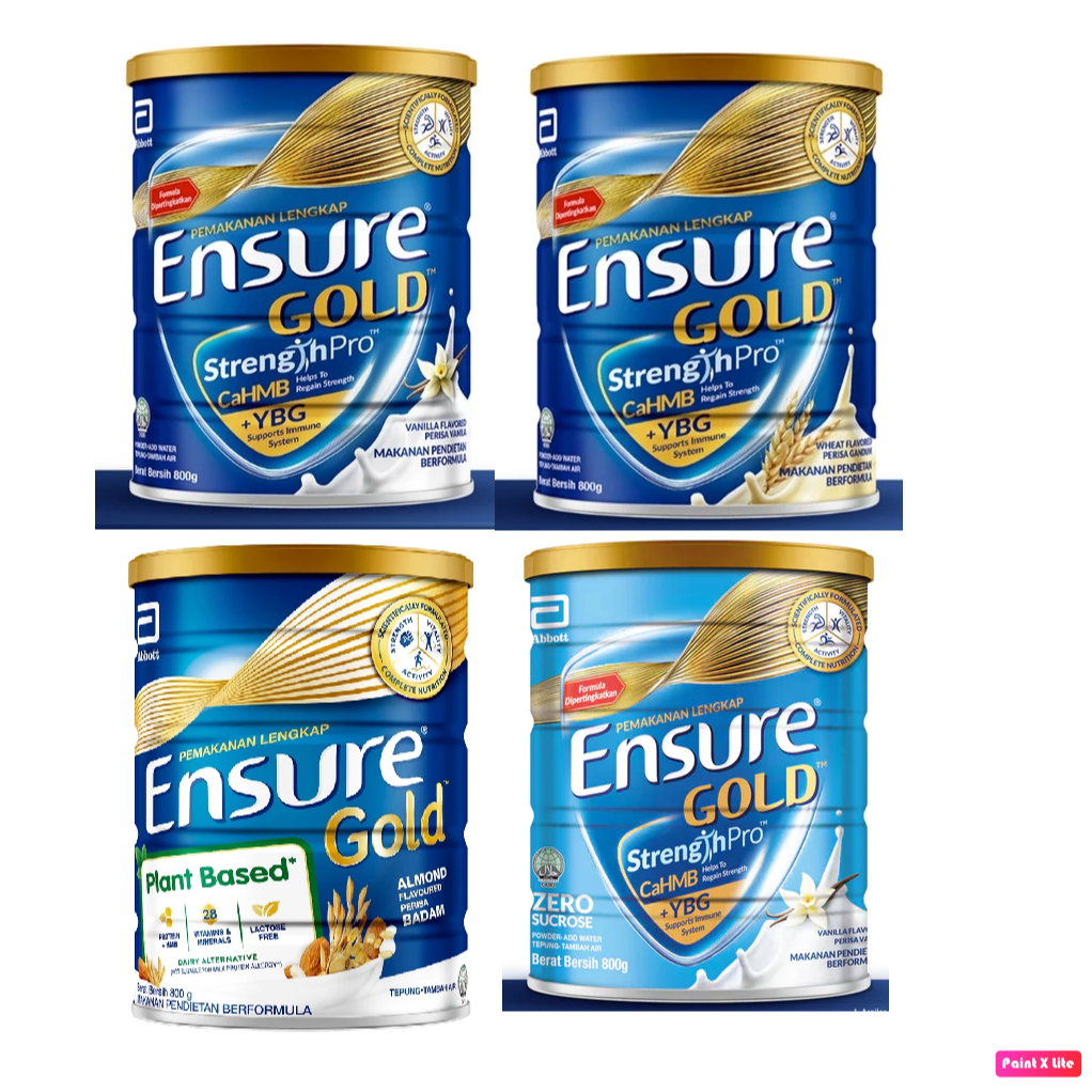 Ensure Gold Adult Complete Nutrition Vanilla Wheat Almond Coffee Zero SucroseTin 800g Malaysia