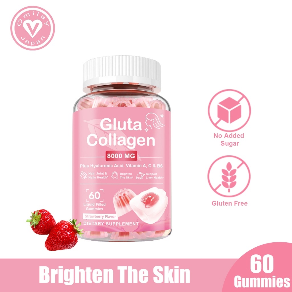 Omilay Glutathione Collagen Gummies for Reduce Fine Lines Wrinkles Anti Aging 60 Glutathione Gummy