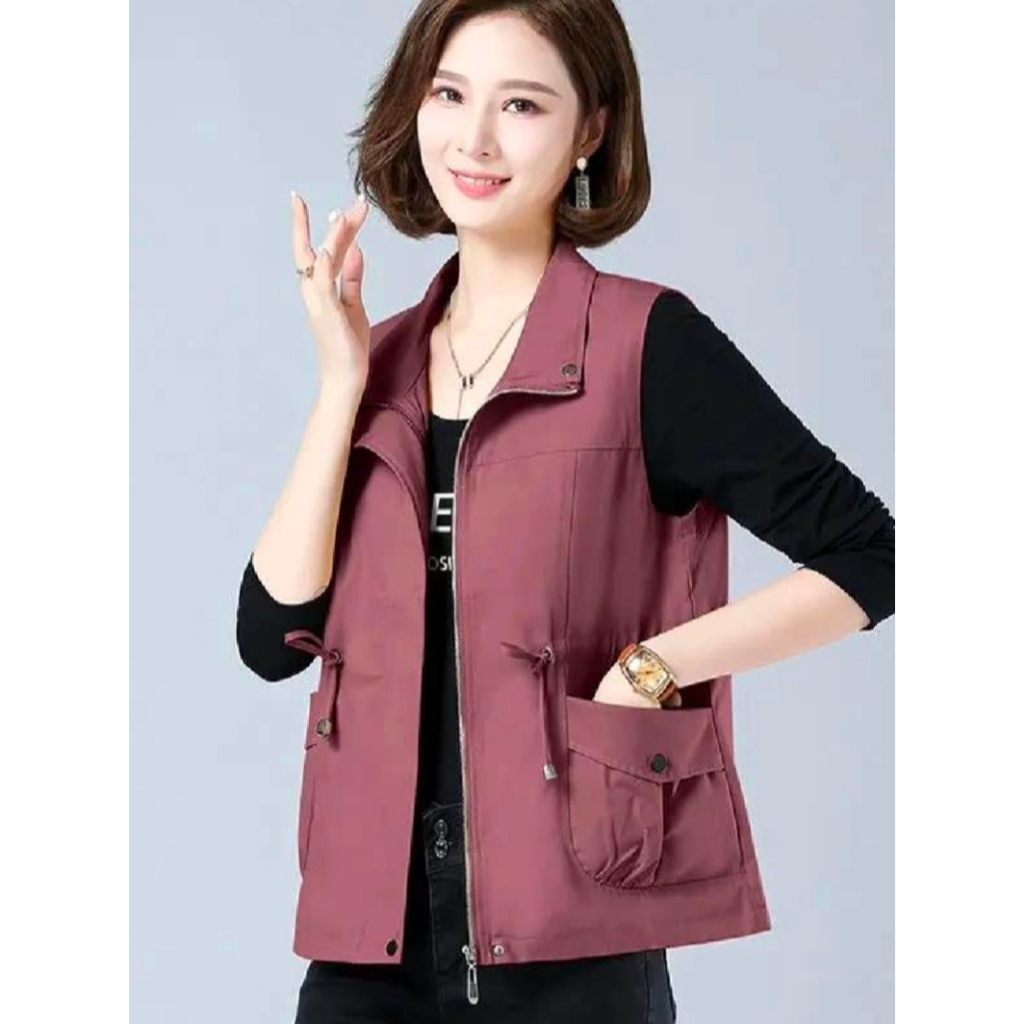 LEGEND Rompi Vest Wanita Korea Style Kekinian Bahan Katun Drill