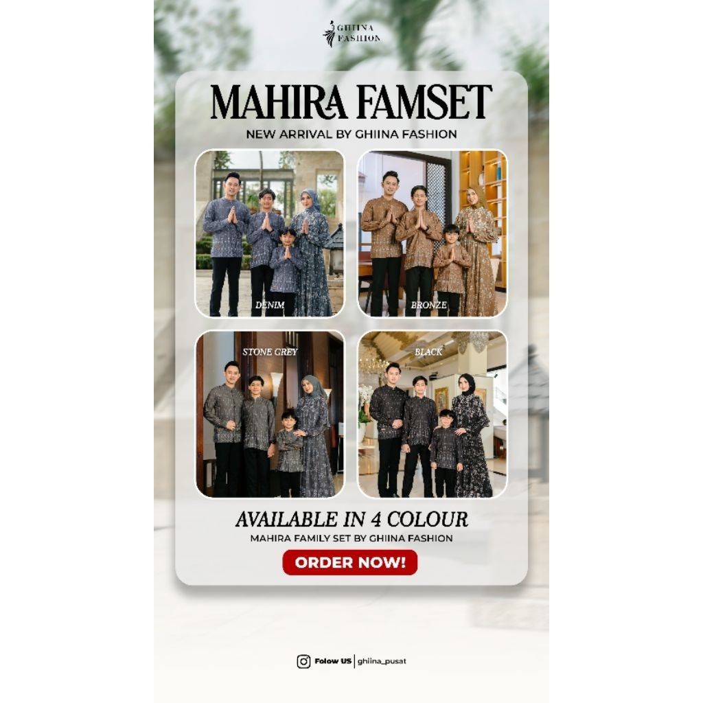 MAHIRA FAMILY SET DRESS MOM GAMIS DEWASA BY GHIINA FASHION TERBARU 2026 SARIMBIT