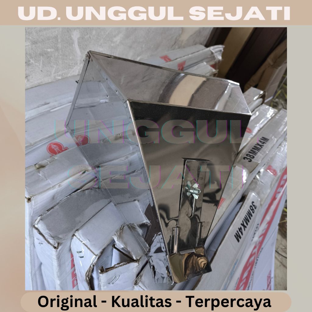 Corong FFC15 tepung. Bahan Stainless steel. Corong atas
