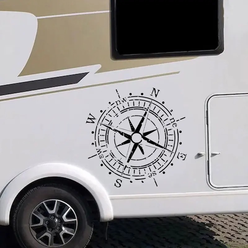 Stiker Dinding Kompas Rusak Stiker Dinding Vinyl Mawar Dekorasi Rumah Bahari Kamar Perjalanan Mobil,