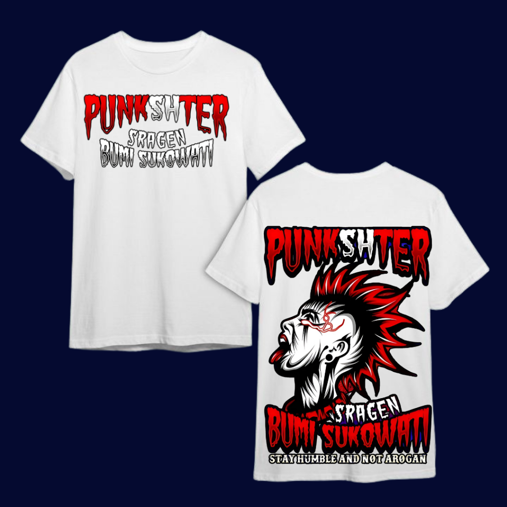 Promo Kaos Punkshter Sragen - Punkshter Bumi sukowati Bahan Cotton Combed Tebal Murah Dan Halus Warn