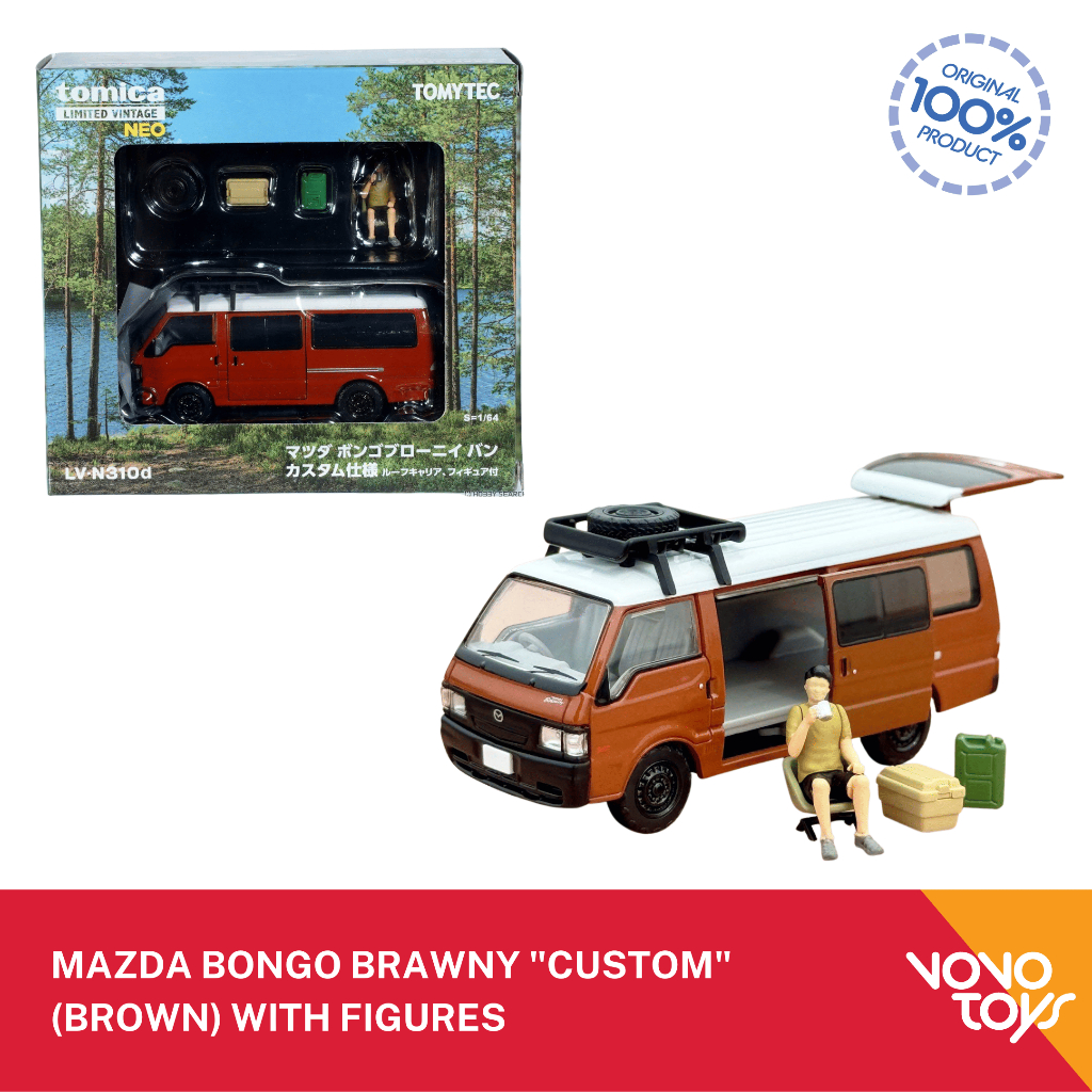 Tomica Limited Vintage TLV-N310d Mazda Bongo Brawny "CUSTOM" (Brown) with Figures