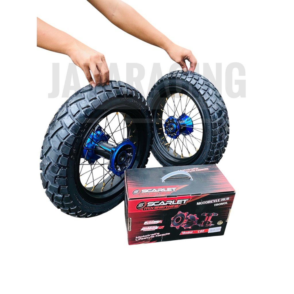Velg supermoto ring 14 350 300 Tromol scarlet Ban Enduro 120 110 tubles Klx 150 Dtracker 150 CRF 150
