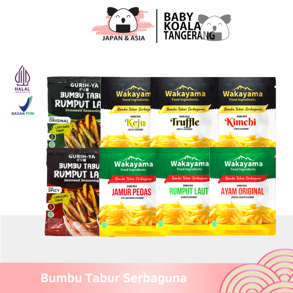WAKAYAMA & Gurih Ya Bumbu Tabur Serbaguna Halal | Truffle Kimchi Keju Jamur Pedas | Bumbu Tabur Kent