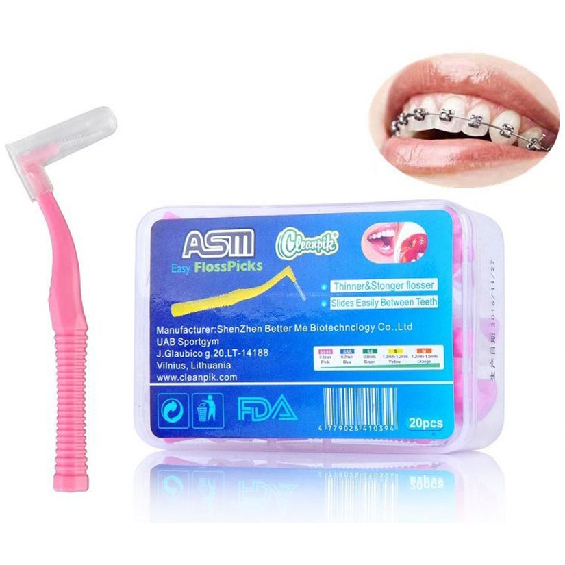 ASM Interdental Brush Orthodontics Pembersih Gigi 20 PCS 0.6mm - T-06