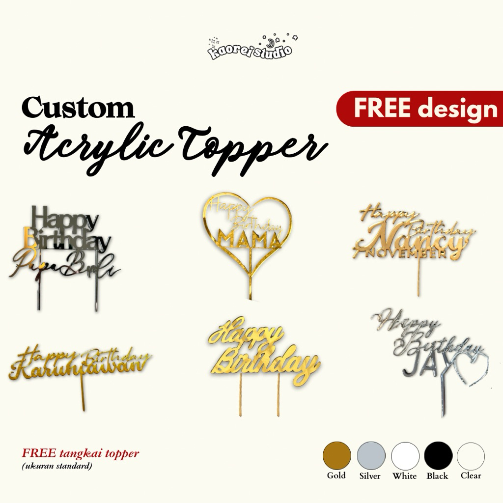 Acrylic Topper | Custom Topper | Birthday Topper | Christmas Topper | Topper Akrilik | Akrilik Murah