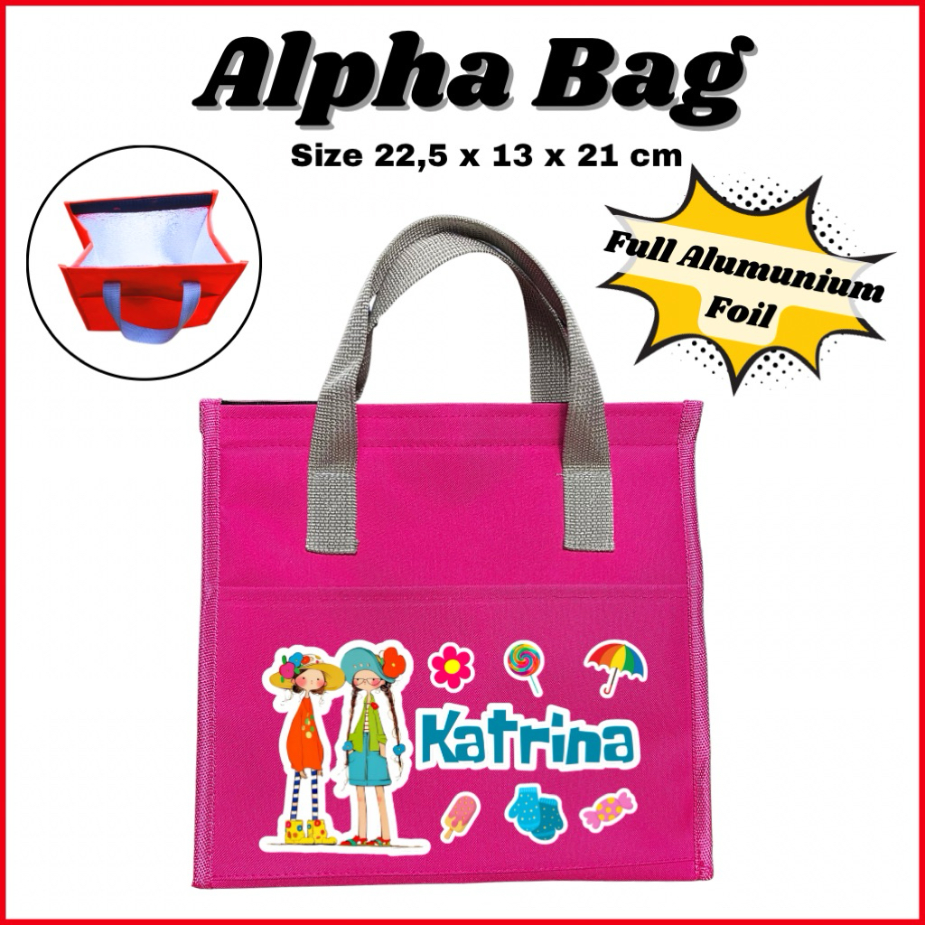 Tas Bekal Thermal Custom Nama Alfa 3