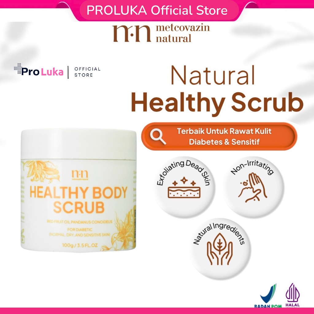 Metcovazin Body Scrub 100 gr, Buah Merah Papua, Kulit Kering, Psoriasis, Eksim