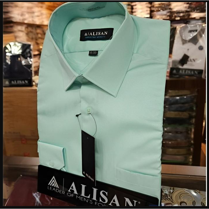 ALISAN  Kemeja Polos Lengan Panjang - SLIM-FIT// HIJAU SAGE -  //