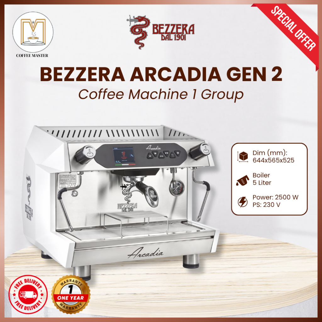 Bezzera Coffee Machine Arcadia DE Electronic Dosage Mesin Kopi 1 Group Bezzera Arcadia GEN 2