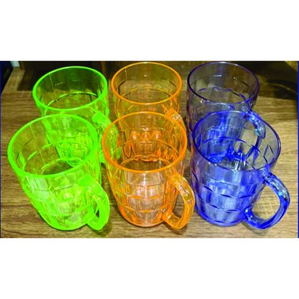 GELAS MONICA JUMBO GOLDEN STAR 2106/ GELAS MINUM TRANSPARAN WARNA/ Cangkir Gelas Akrilik Besar Warna