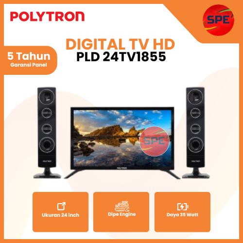 TV DIGITAL POLYTRON 24 INCH PLD 24TV1855 HD GARANSI RESMI (MEDAN)