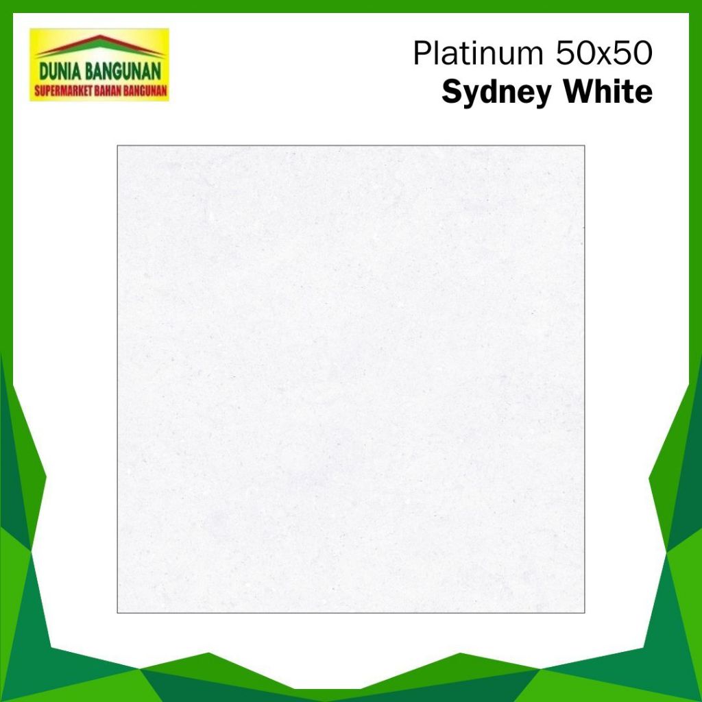 Keramik 50X50 Platinum Sydney White Keramik Lantai Marble Glossy