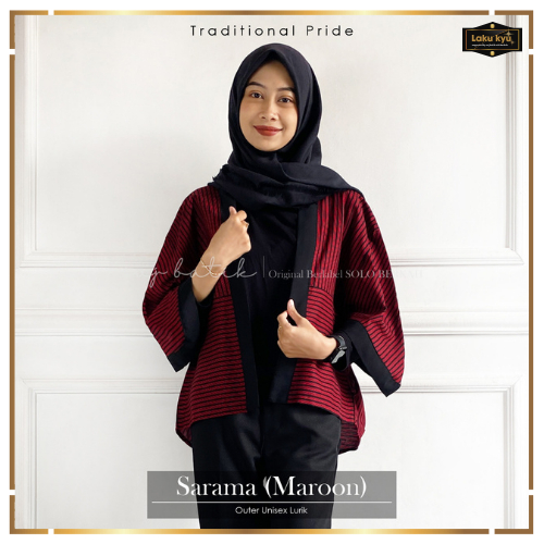 Atasan outer wanita motif Lurik batik kekinian jumbo oversize outer seragam batik lurik svj