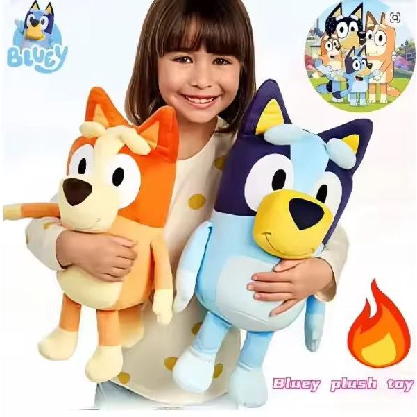Boneka Bluey & Bingo 40 cm Family Cartoon Dog Stuffed Animals Halus dan Lembut Untuk Hadiah Anak