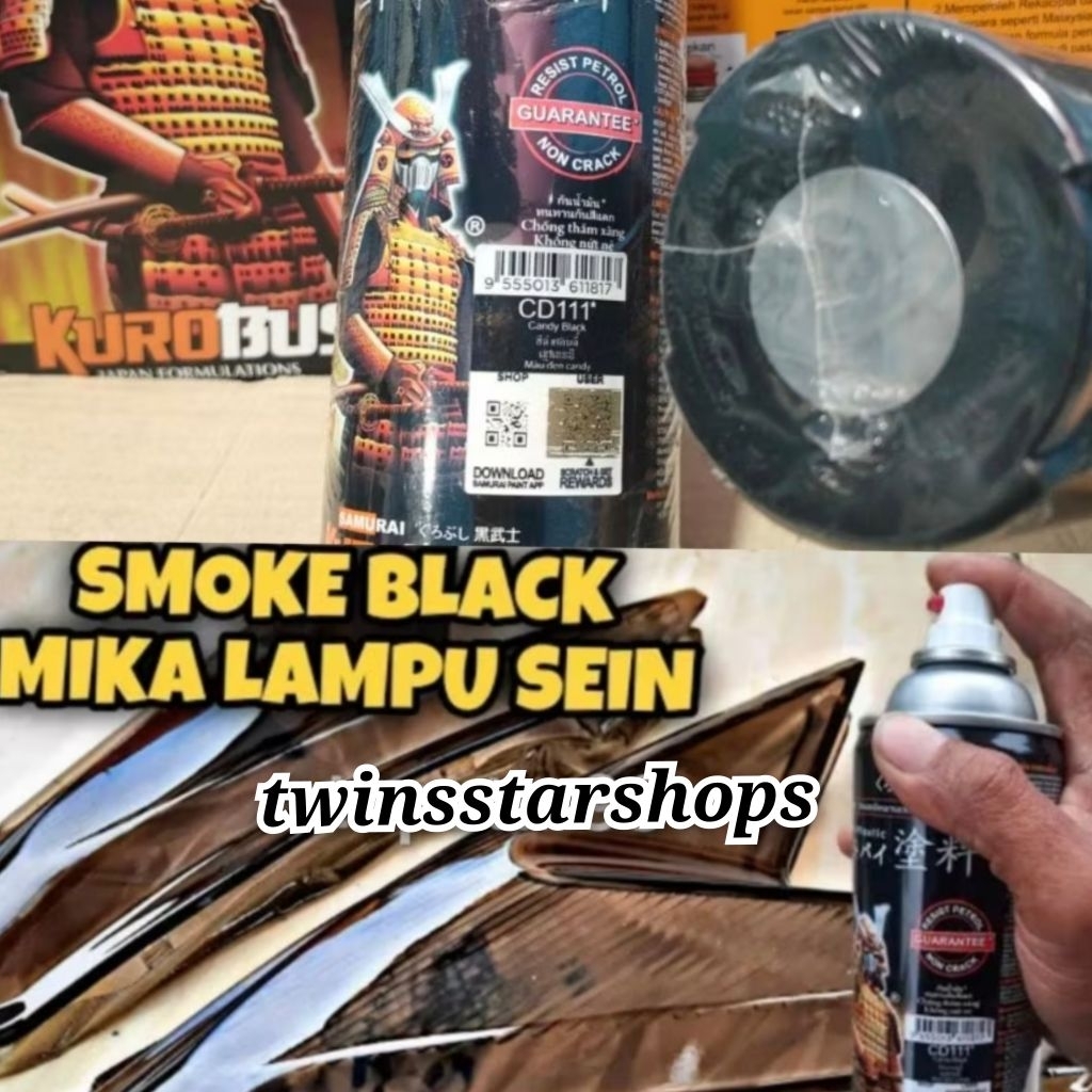 Pilok Pilox Pylox Cat Samurai Candy Black CD111 Hitam 111 Glossy Mengkilap 400cc Spray Paint