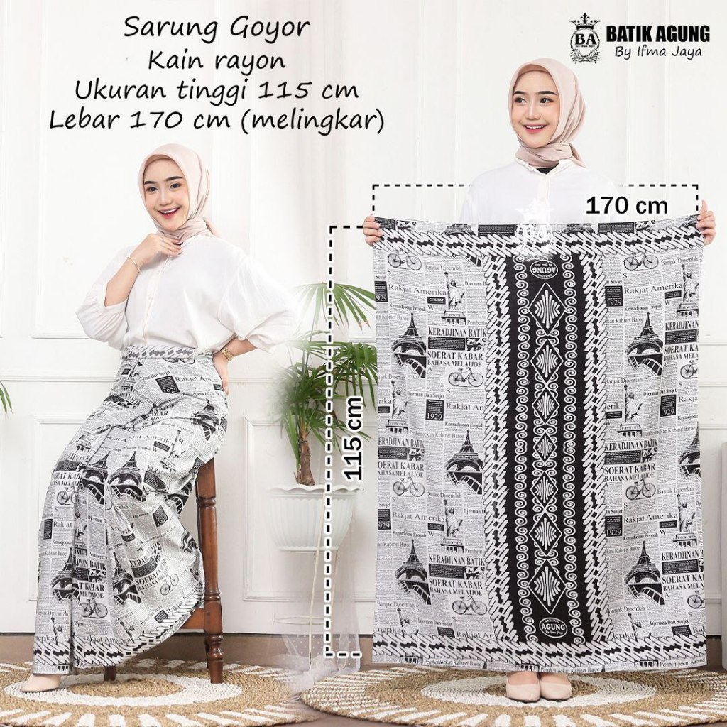 Sarung Wanita Agung Motif Koran Batik Promo Sarung Santriwati Putri