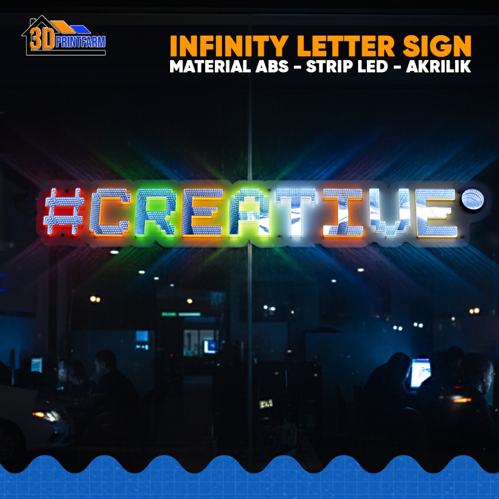 Huruf Timbul Huruf LED Backlight Akrilik Custom 3D | Signage Huruf LED Menyala Akrilik | Neon Sign H