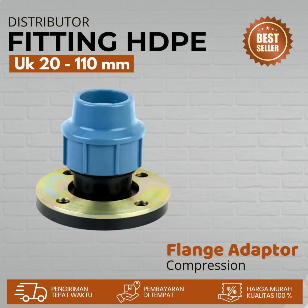 Flange Adaptor Hdpe ukuran 63 x 2" | Fitting Hdpe