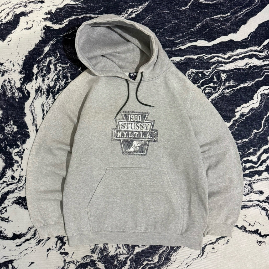 Vintage stussy nyltla hoodie gray