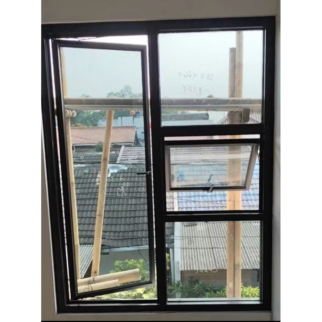 JENDELA ALUMUNIUM 2 KACA MATI 2 BUKAAN