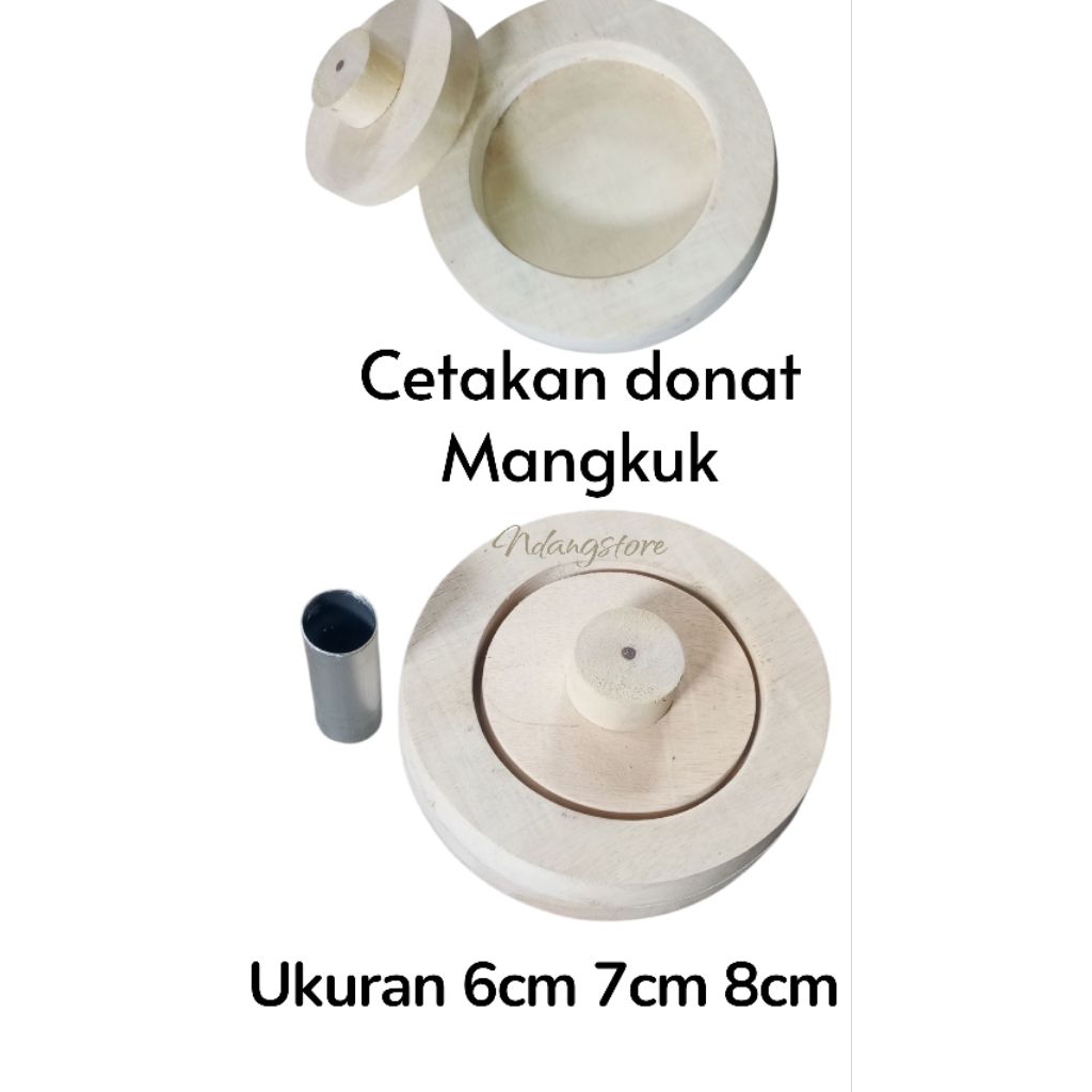 cetakan donat kayu cetakan donat mangkuk uk 6,7,8cm cetakan donat bahan kayu berbentuk mangkuk