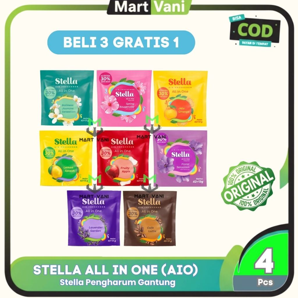 Stella All In One 42+13gr BELI 3 GRATIS 1 - Pengharum Ruangan
