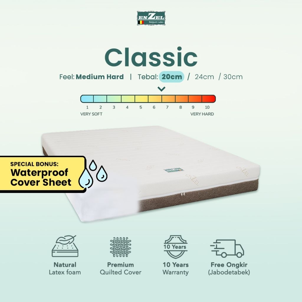 ENZEL Kasur Full Latex Feel Medium Hard - Classic