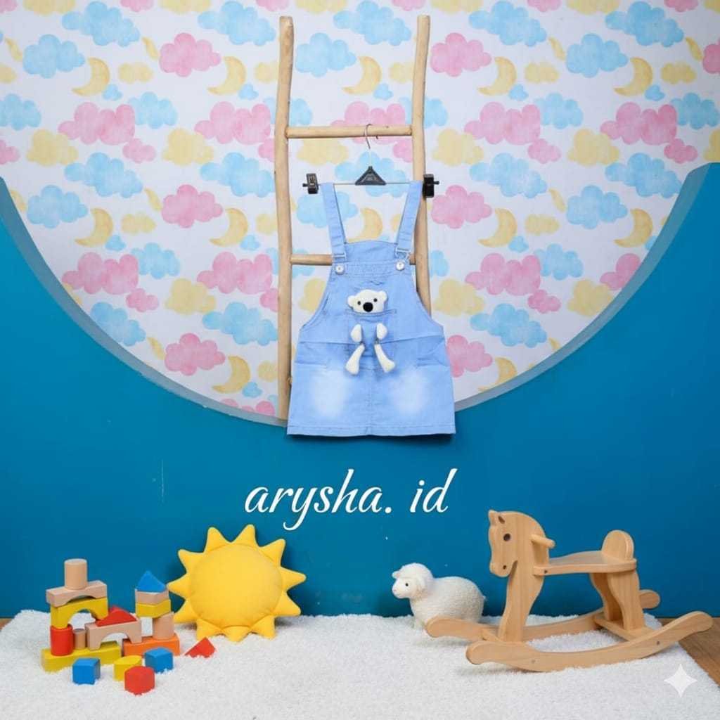 overall jeans/baju kodok anak perempuan/rok jeans anak perempuan