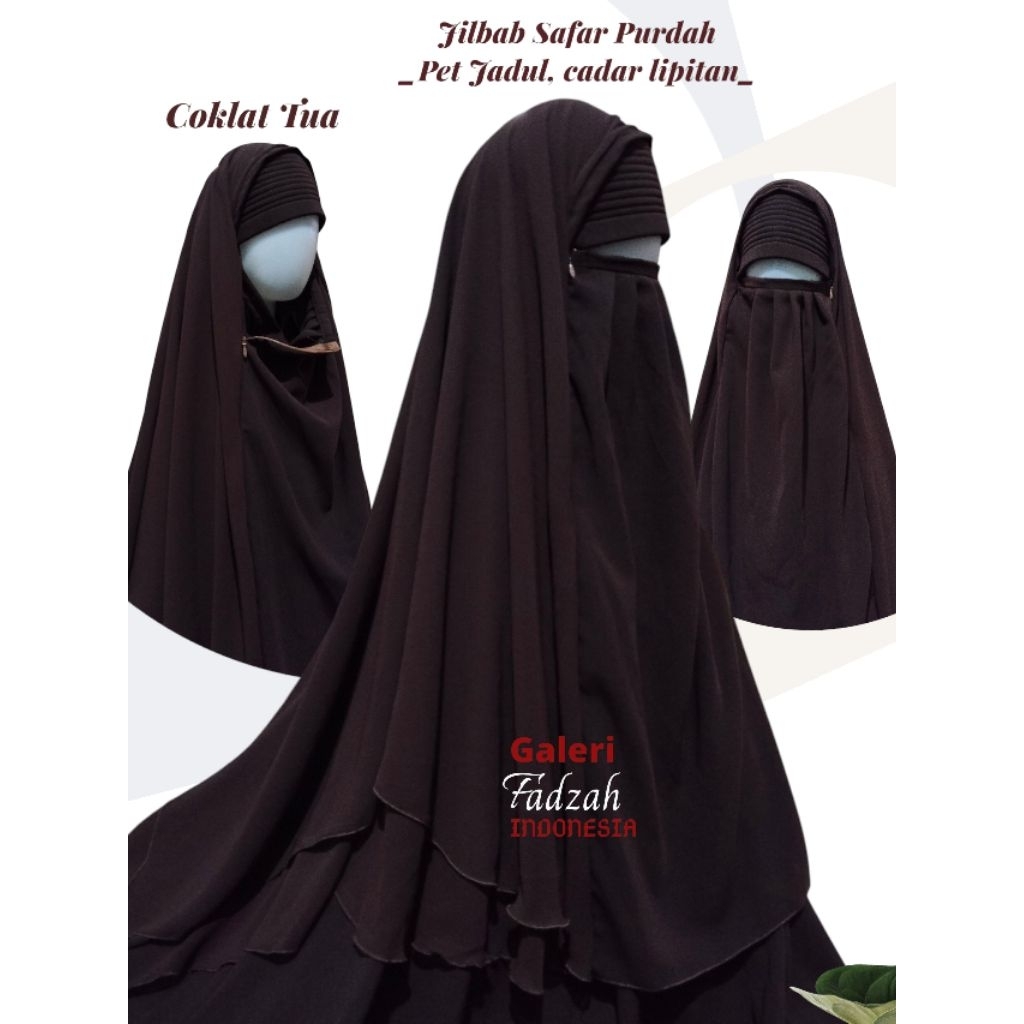 KHIMAR SAFAR PET JADUL- PURDAH SEGITIGA(warna & hitam wp)