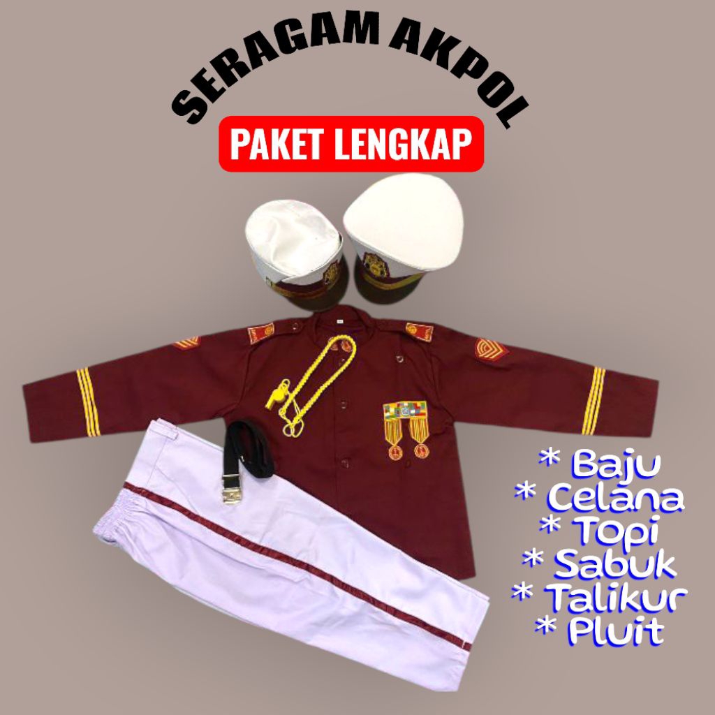 Baju Profesi Akpol Anak Laki Laki Perempuan Paket lengkap/Baju Akpol Anak Perempuan/Baju Akpol Anak 