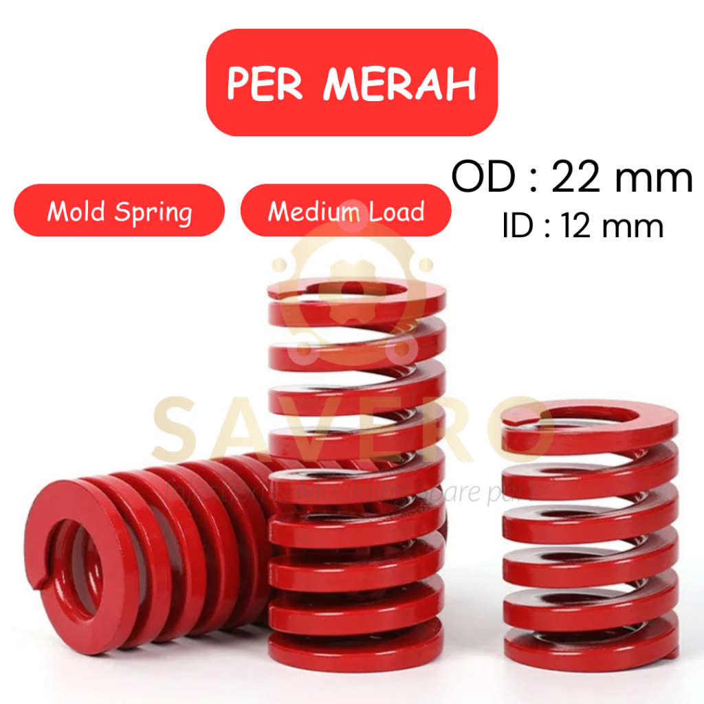 Per Merah OD 22mm ID 11mm Red Mould Spring 22 mm 2