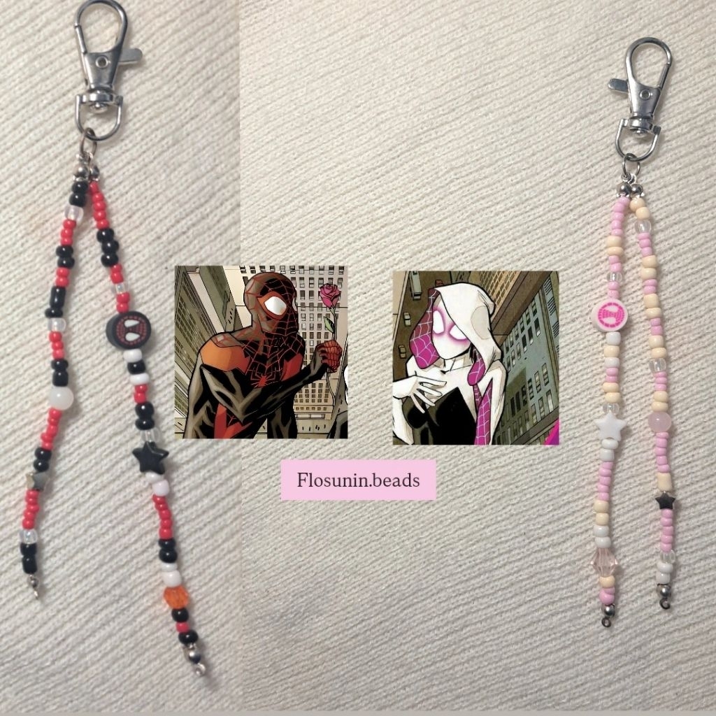 [READY] 2 PCS Keycain couple spider MILES spider GWEN/gantungan tas couple/