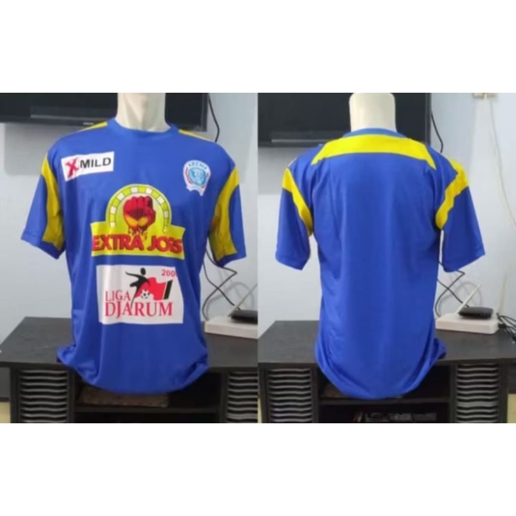 bisa COD bayar di tempat baju bola arema home 2006 printing sublimasi bahan serena size XL