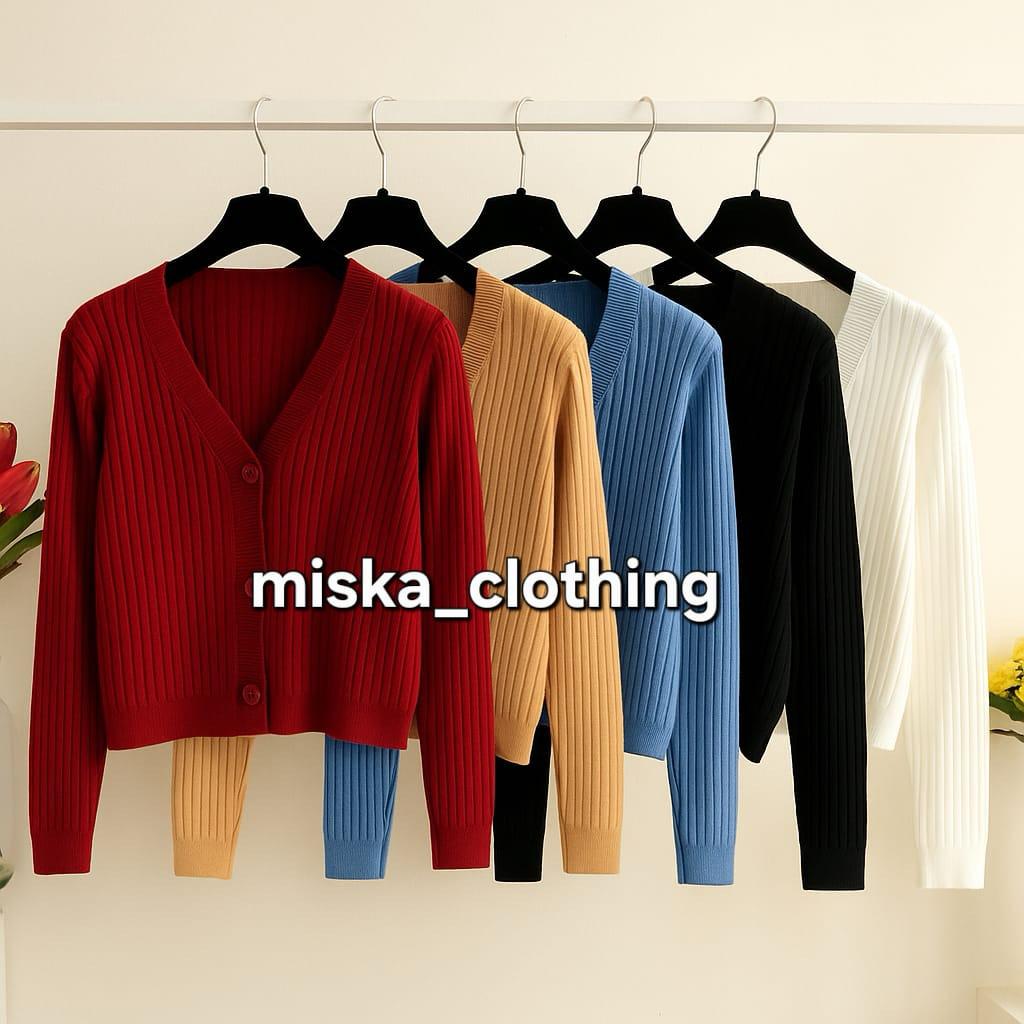 [MC] ~ Gink Rib Wanita Bahan Lembut LD 82 P 52 / Cardingan Rajut