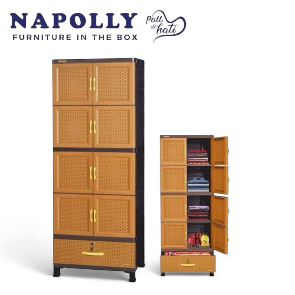 CRS MU 48D NAPOLLY -  Lemari Pakaian Napolly Ambal BCBC MU 48D |  Lemari Plastik Napolly Kaca / Rak 