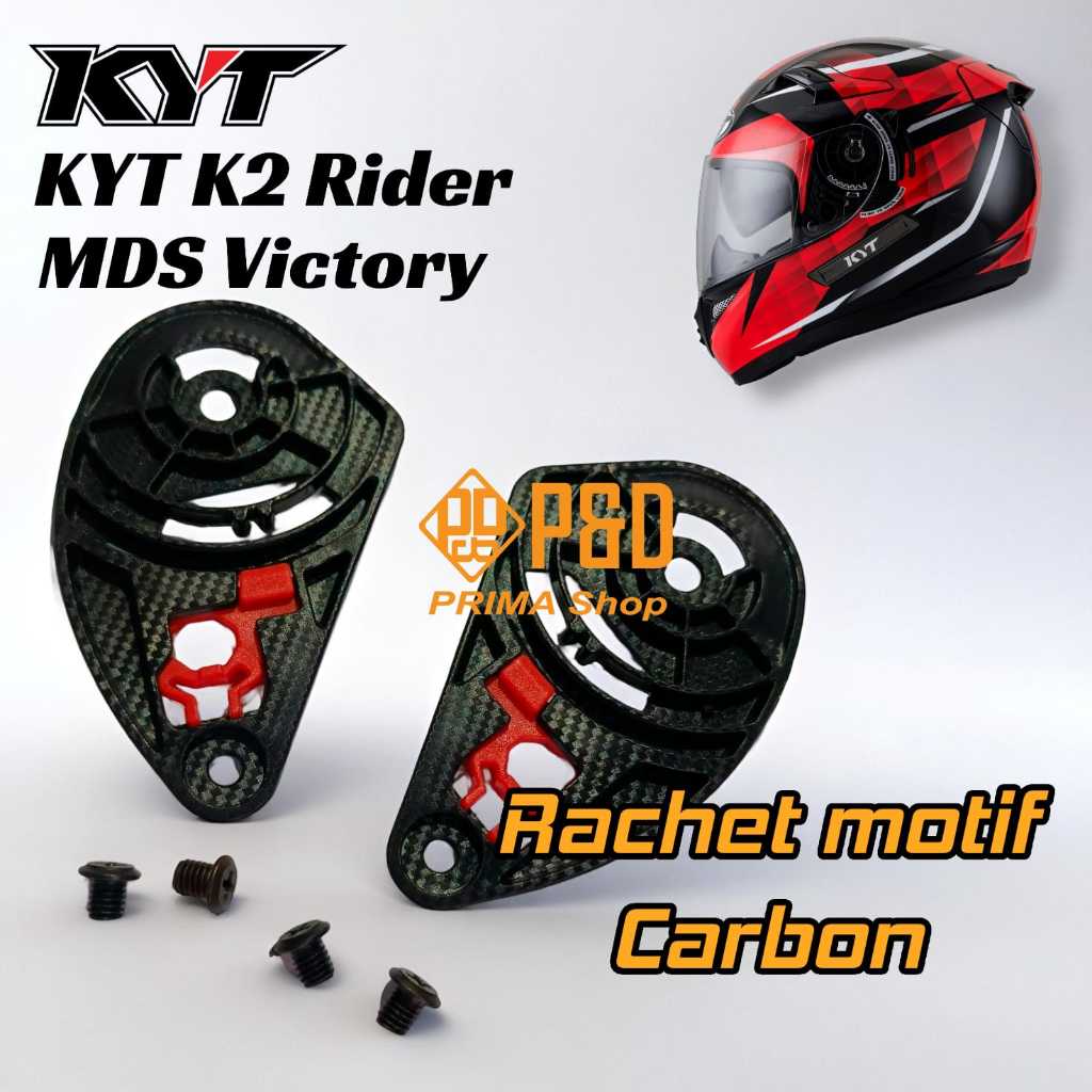Rachet Kaca helm KYT K2 Rider, Motif Carbon, Rachet Kaca MDS Victory Satu Set All Varian