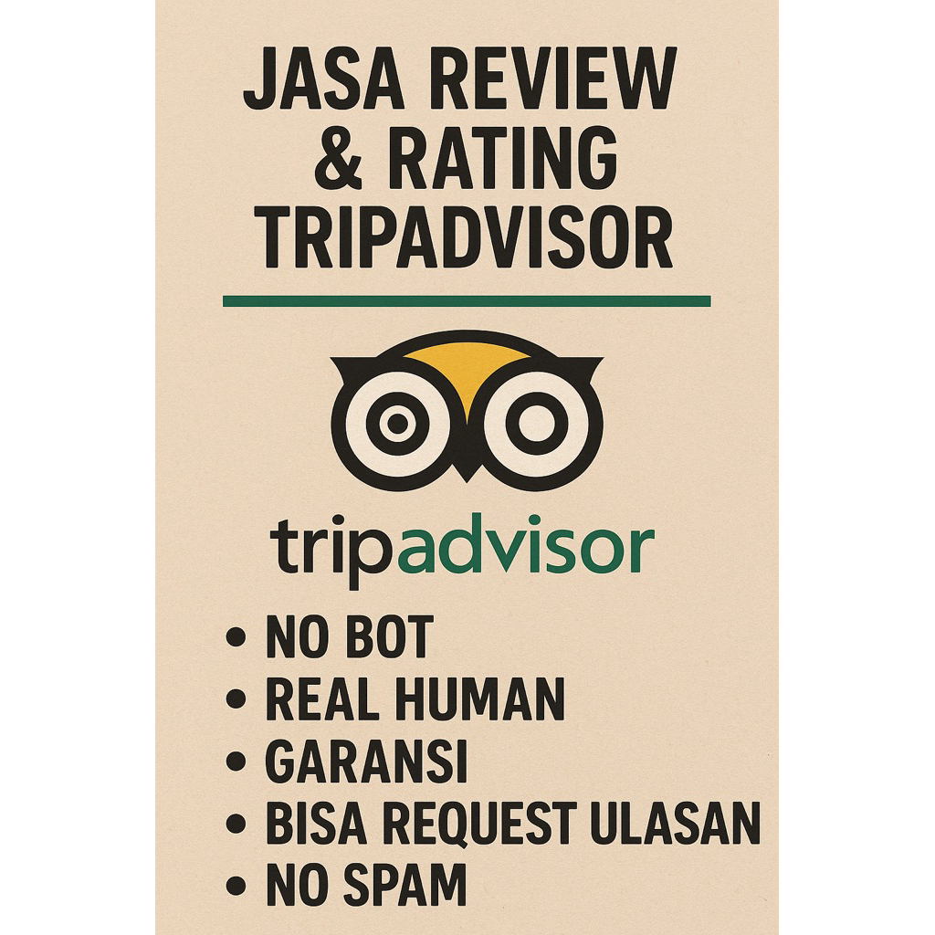Jasa Review Tripadvisor Aman & Terpercaya | Real Akun Human