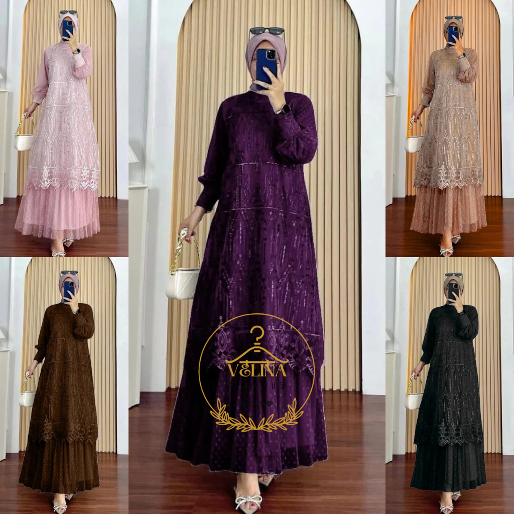 MAXI MEISA ( S M L XL ) GAMIS PESTA BRUKAT GAMIS KONDANGAN WANITA REMAJA MEWAH GAMIS BRUKAT MEWAH