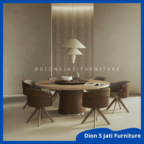 Meja Makan Set 6 Kursi Luxury Mewah Kayu Jati